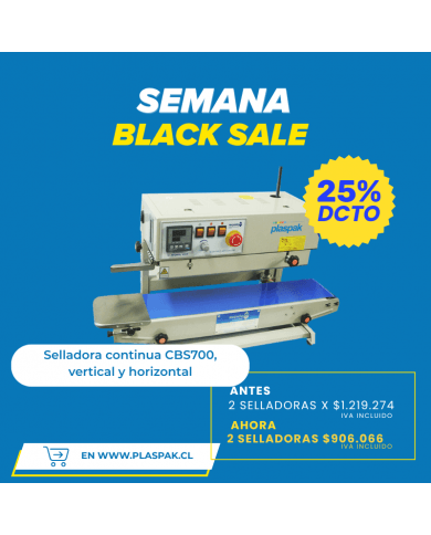 2 Selladoras continua CBS700, vertical y horizontal
